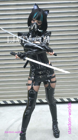 2023萤火虫漫展性感皮衣cosplay赛博朋克猫耳装扮コスプレคอสเพลย