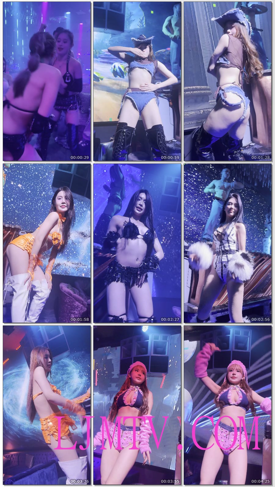 夜店真实美女环绕黑色蕾丝比基尼光腿美女