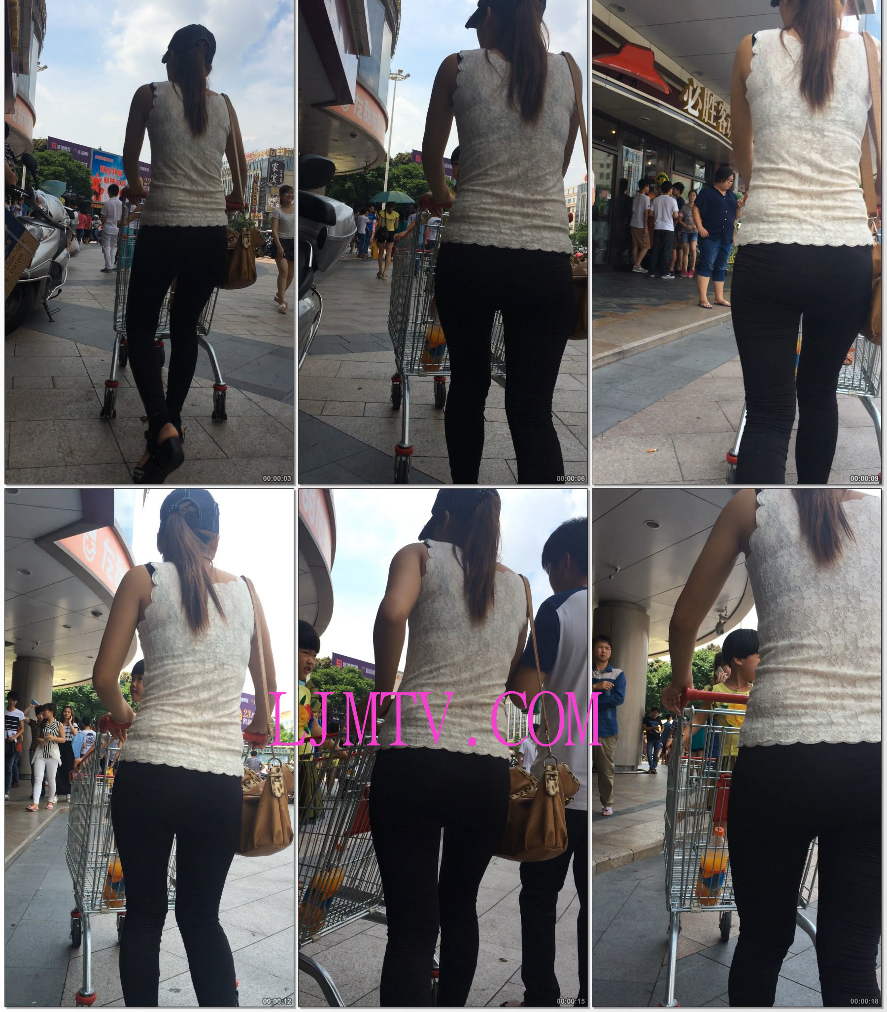 小龙大师精品街拍系列合集-大街打底黑裤少妇