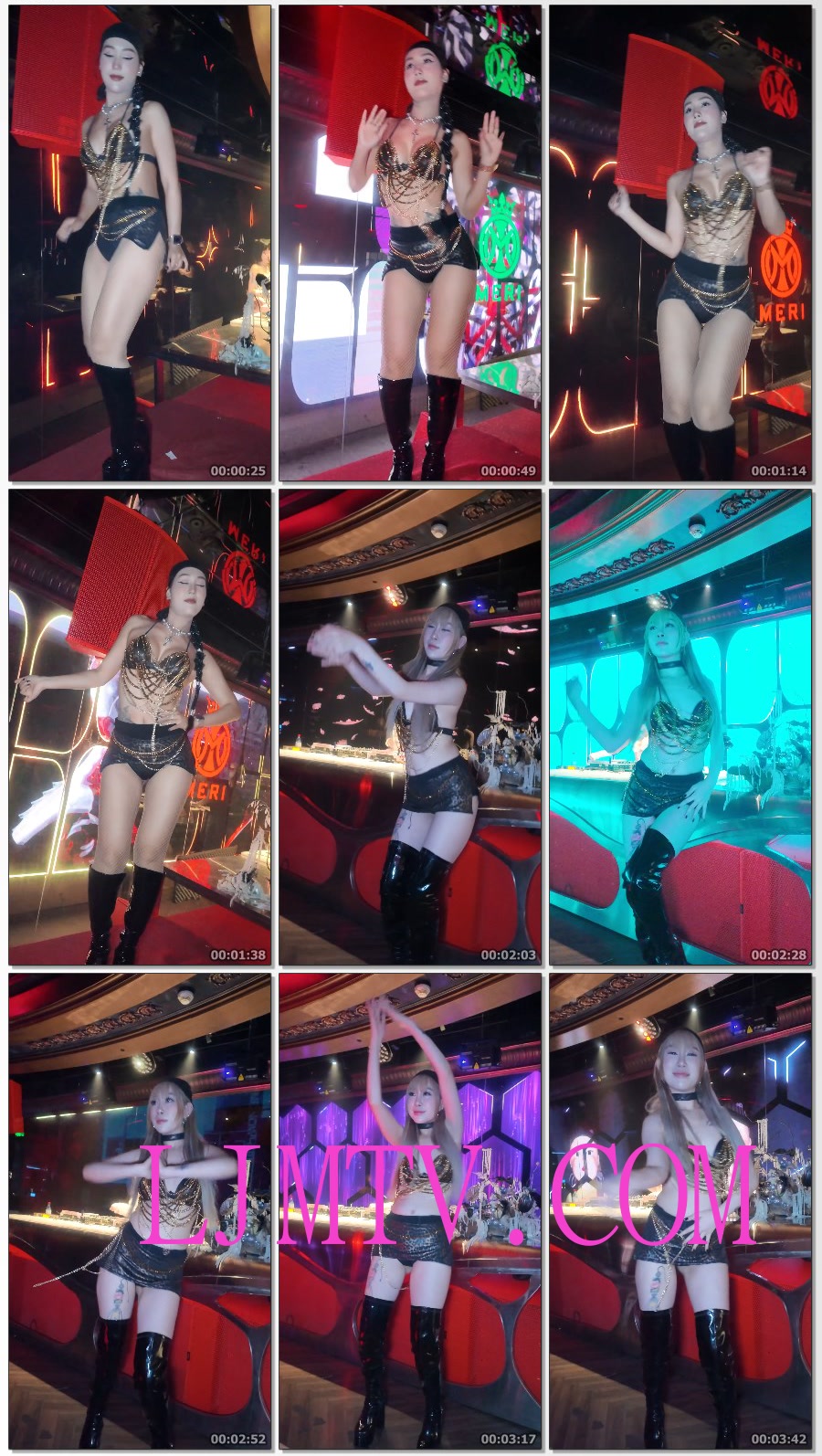 珠光抱起的金色细链比基尼豹纹小裙子的黑皮靴丰满热舞美女