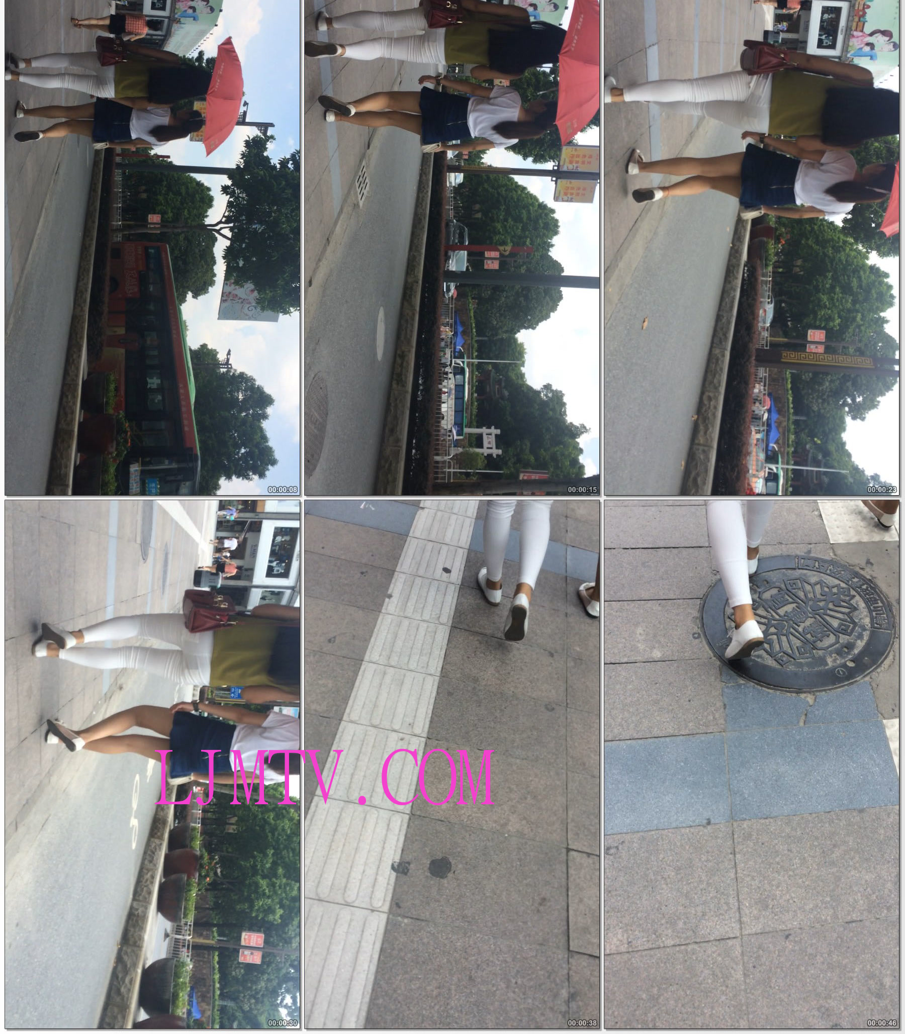 小龙大师精品街拍系列合集-性感白裤小妹