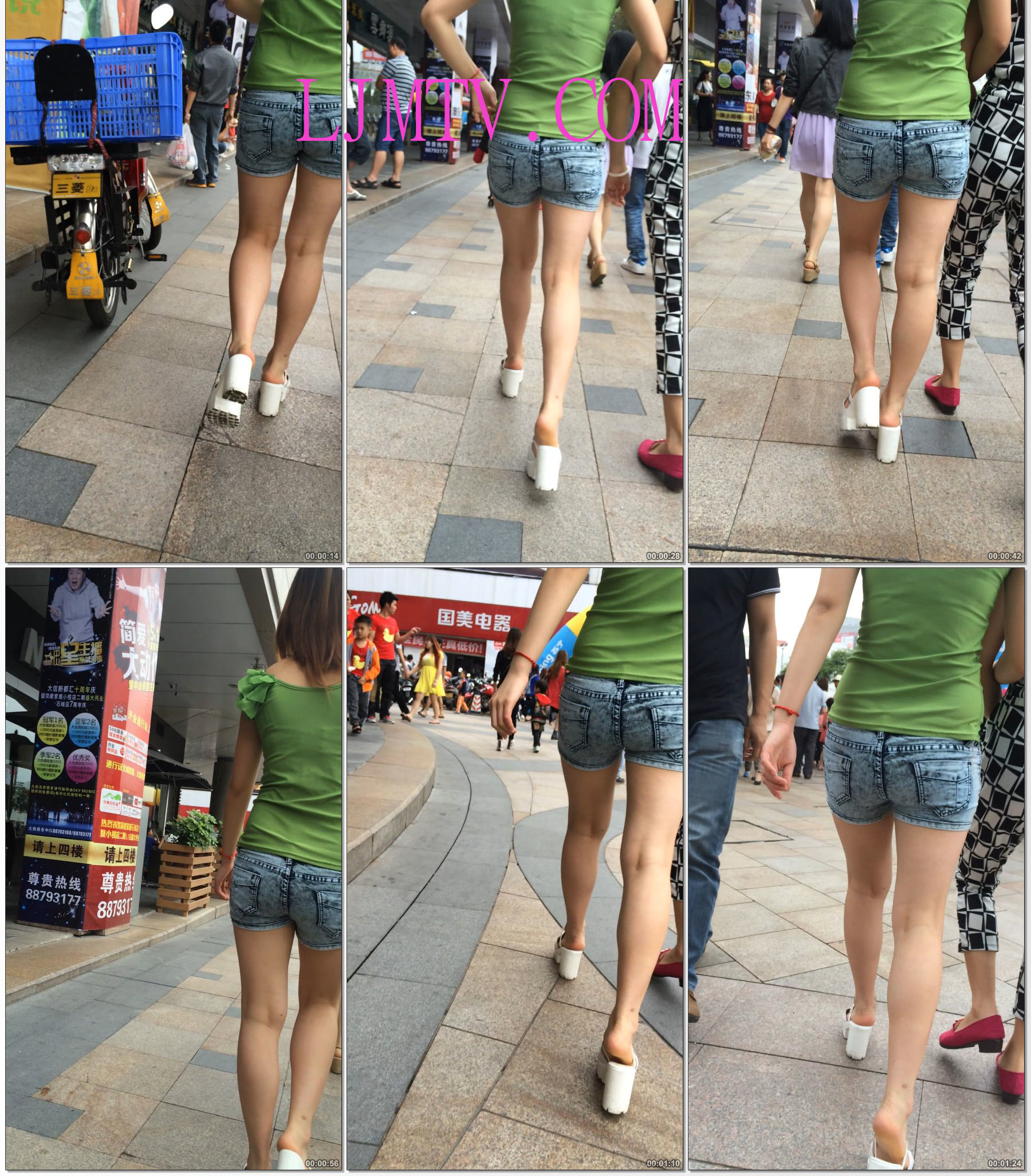 小龙大师精品街拍系列合集-超性感牛仔热裤长腿