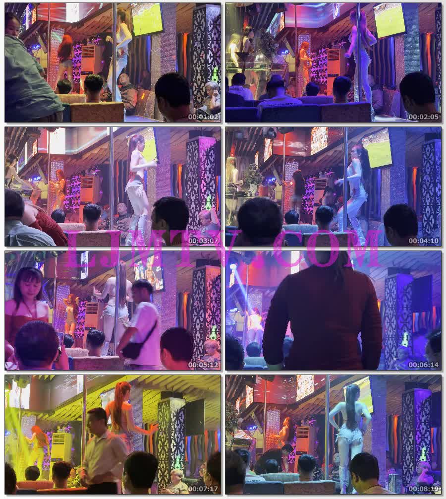 红色绑带的白胸罩牛仔热裤网袜银皮靴艳舞女郎-4K视频