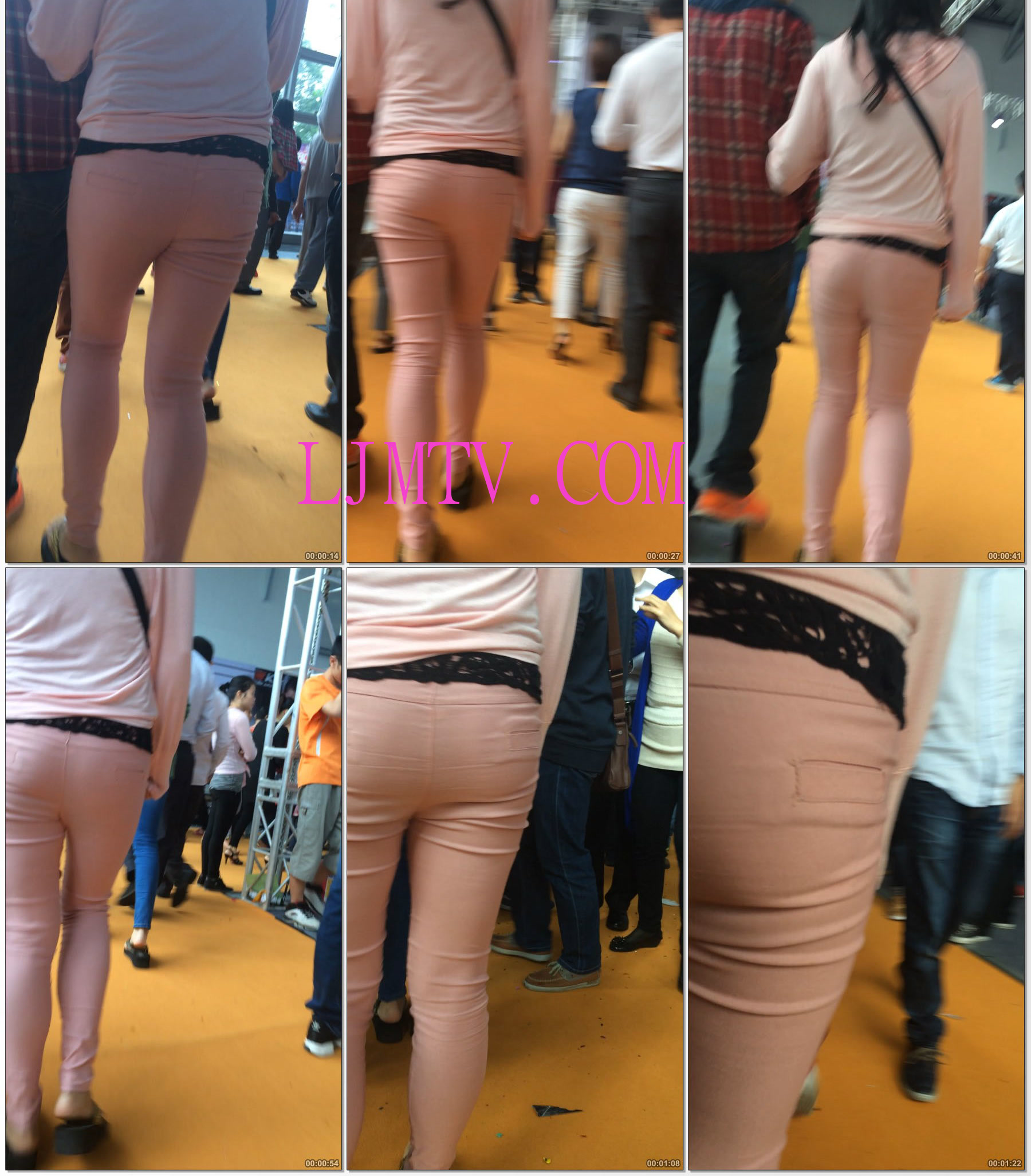 小龙大师精品街拍系列合集-粉色打底裤小少妇