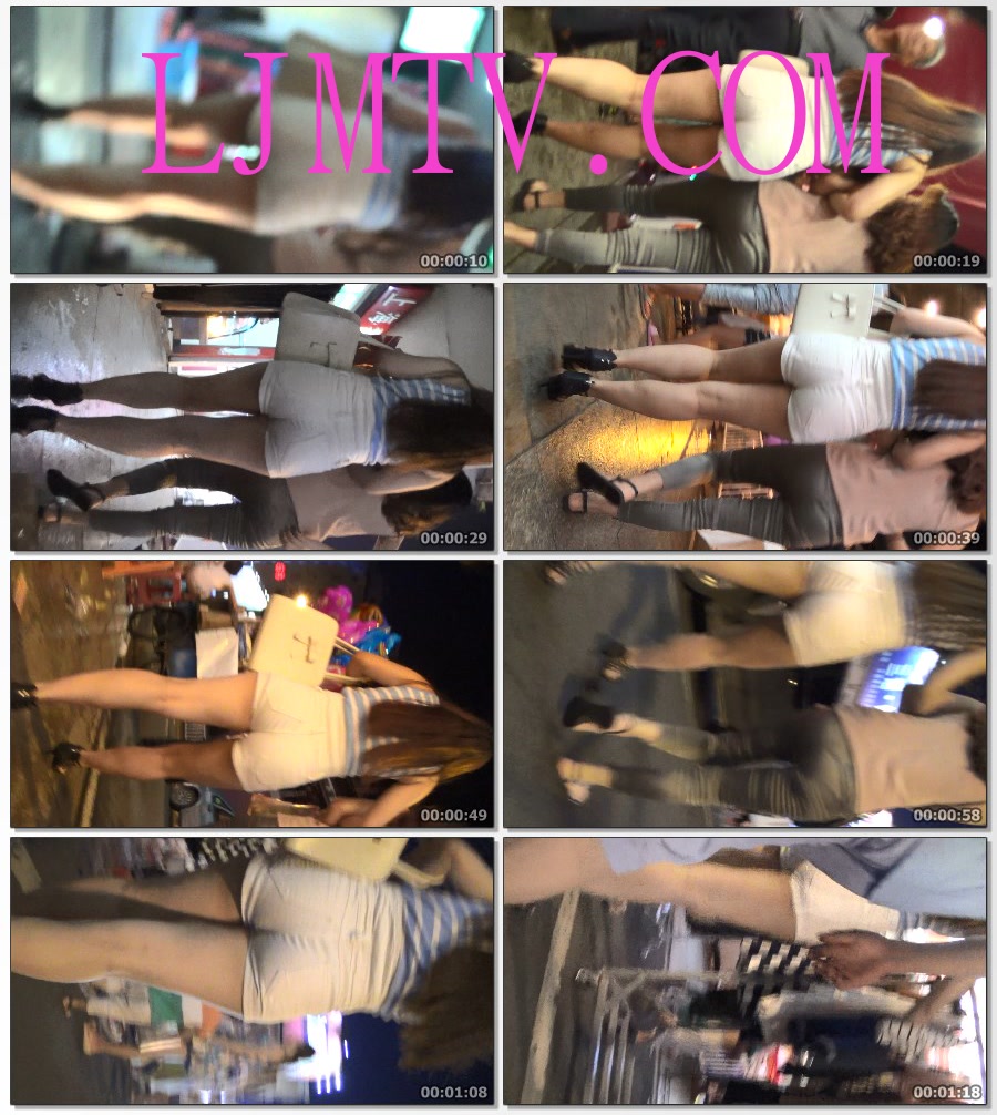 麋小鹿大师2013-2014街拍视频合集1-大屁股白色热裤少妇