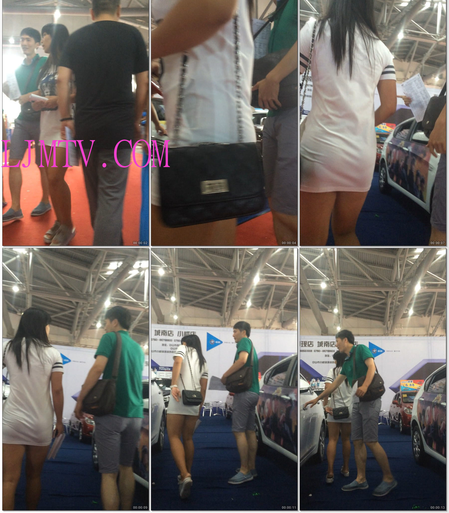 小龙大师精品街拍系列合集-贴身白色短裙少妇-01