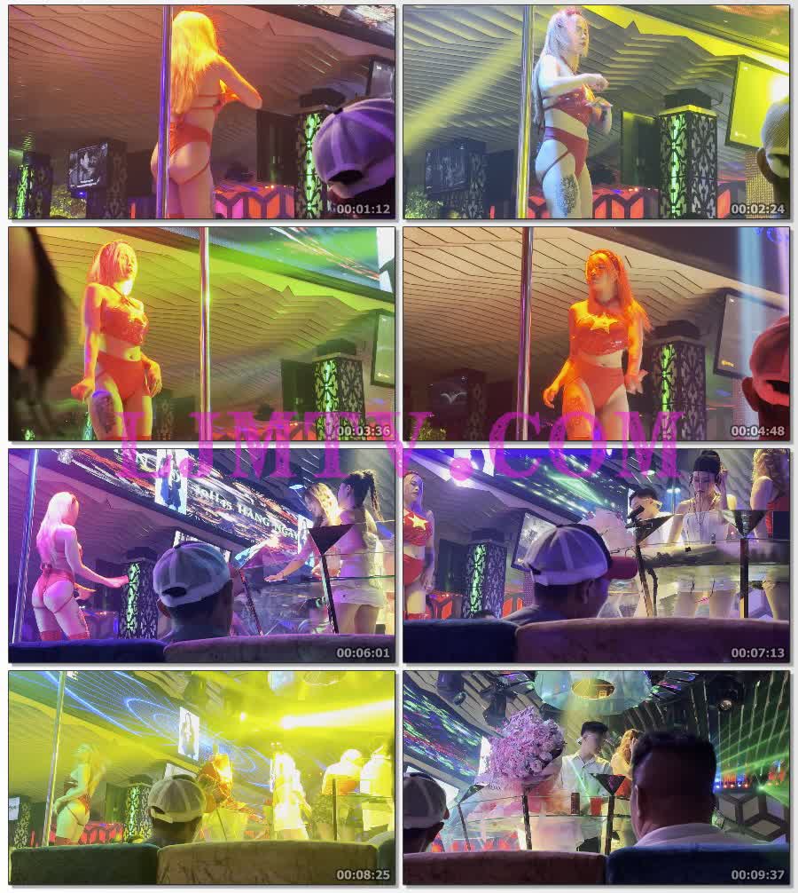 大红色漆皮裹胸搭配过膝红色皮靴的纹身黄发舞娘-4K视频