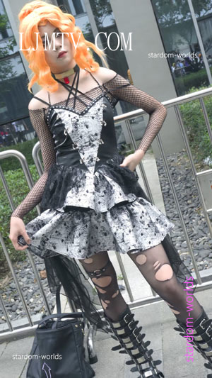 哥德朋克风洛丽塔性感渔网cosplayロリータコスプレ2023萤火虫漫展（有彩蛋）