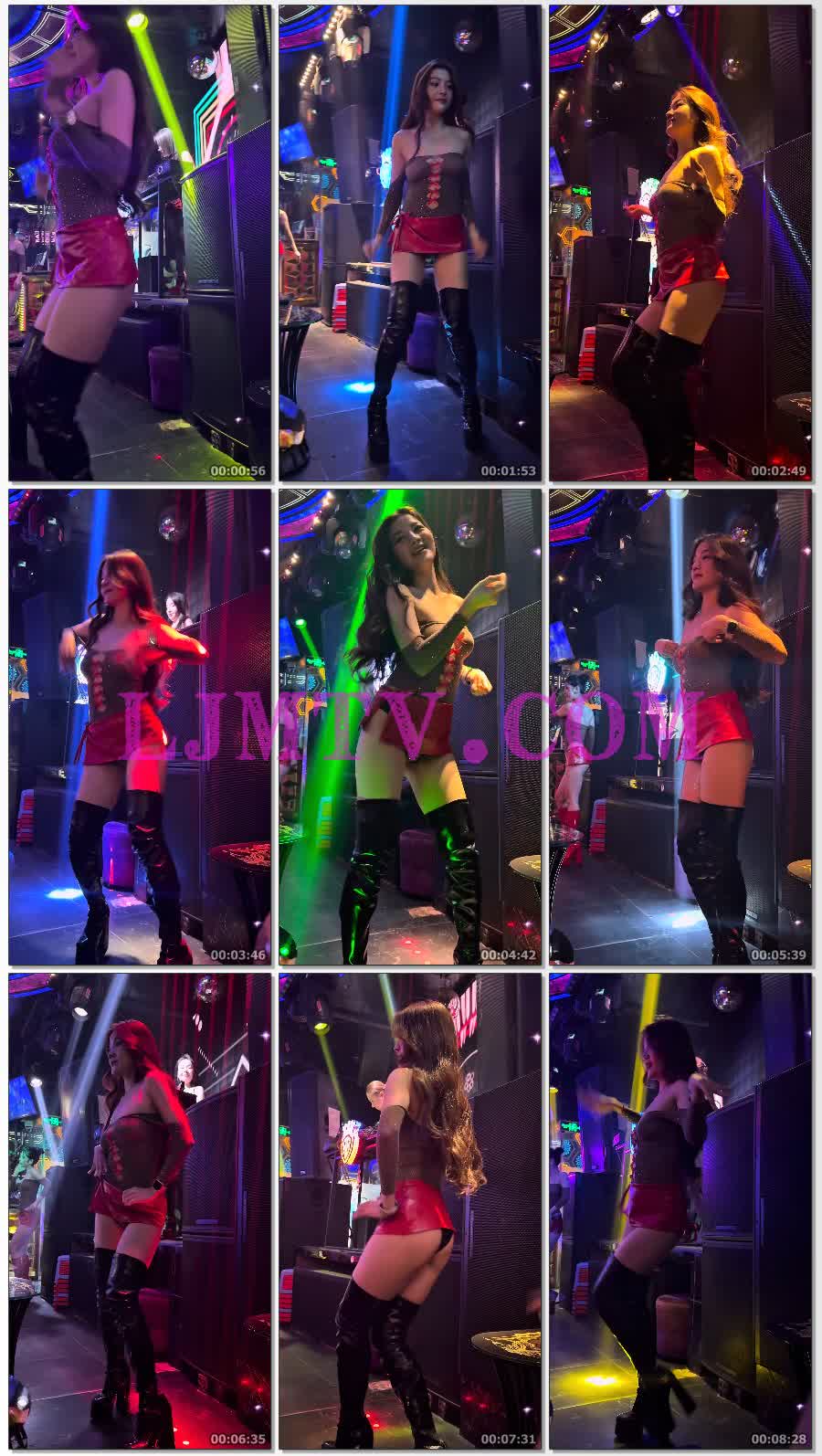 气质风韵的裹胸红色短裙过膝黑皮靴风月场所美女-4K视频