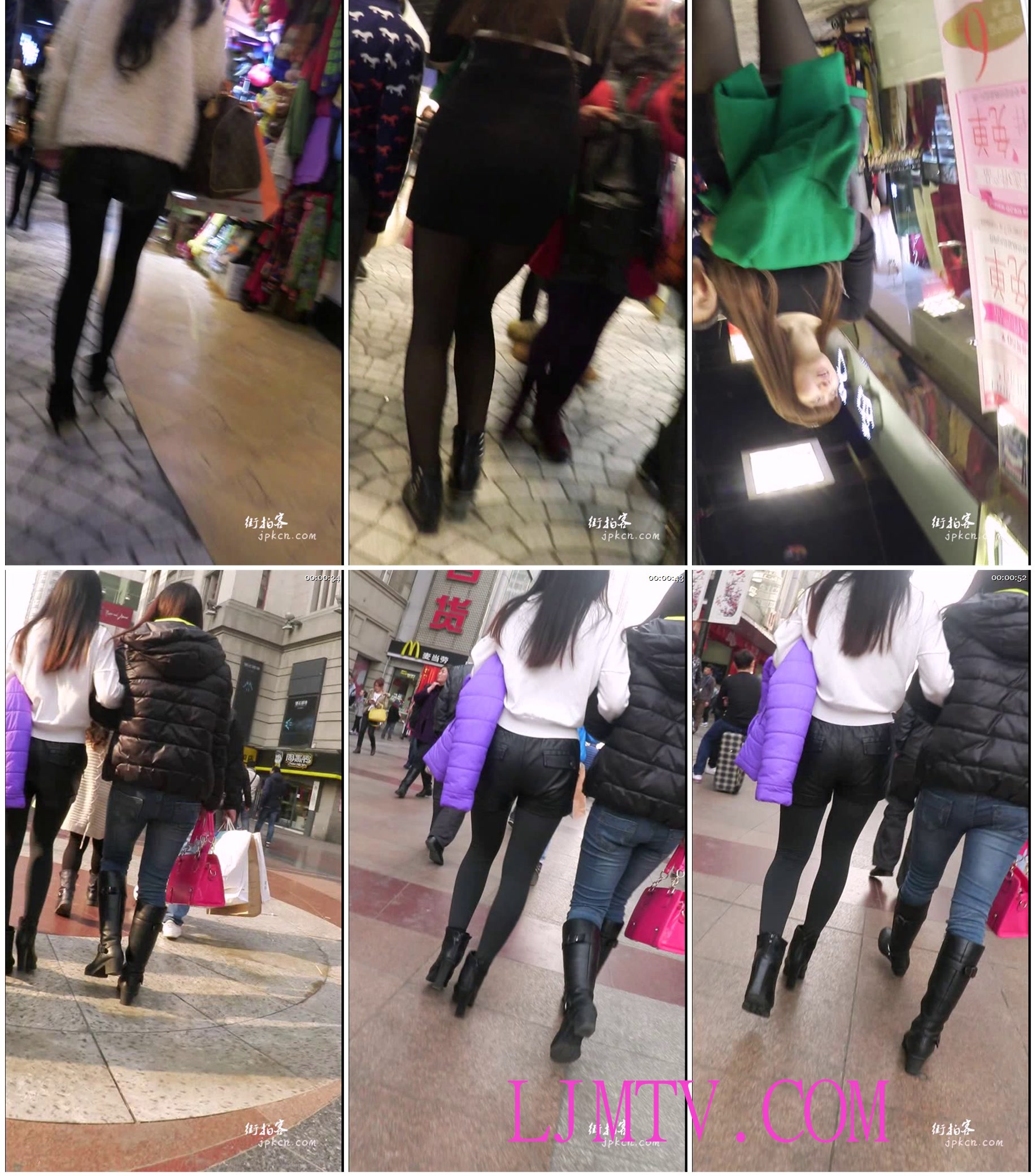 街拍客精选紧身裤热裤全集视频701-800-三个好身材长发妞