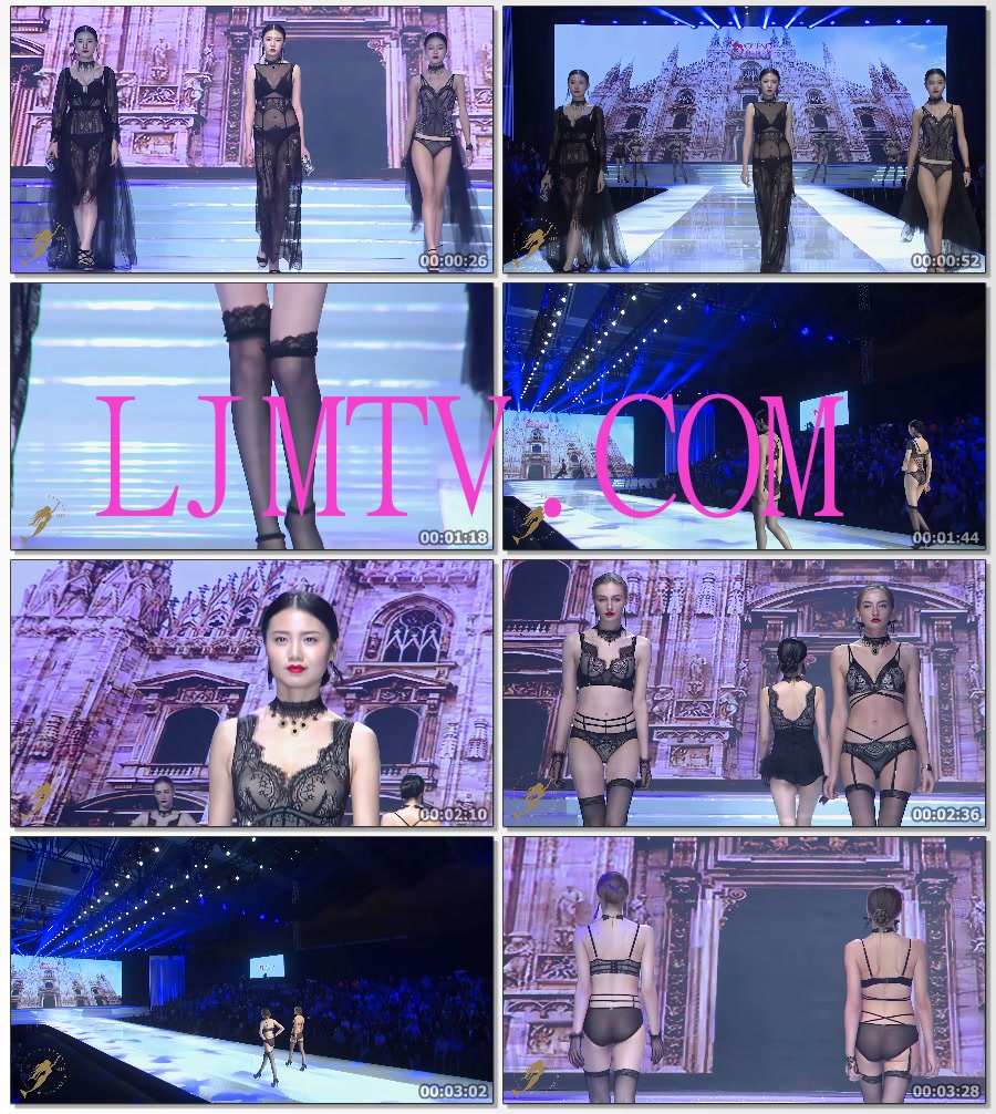 内衣秀4K2017SIUF深圳国际内衣展奥丽侬流彩意尚黑色经典内衣秀