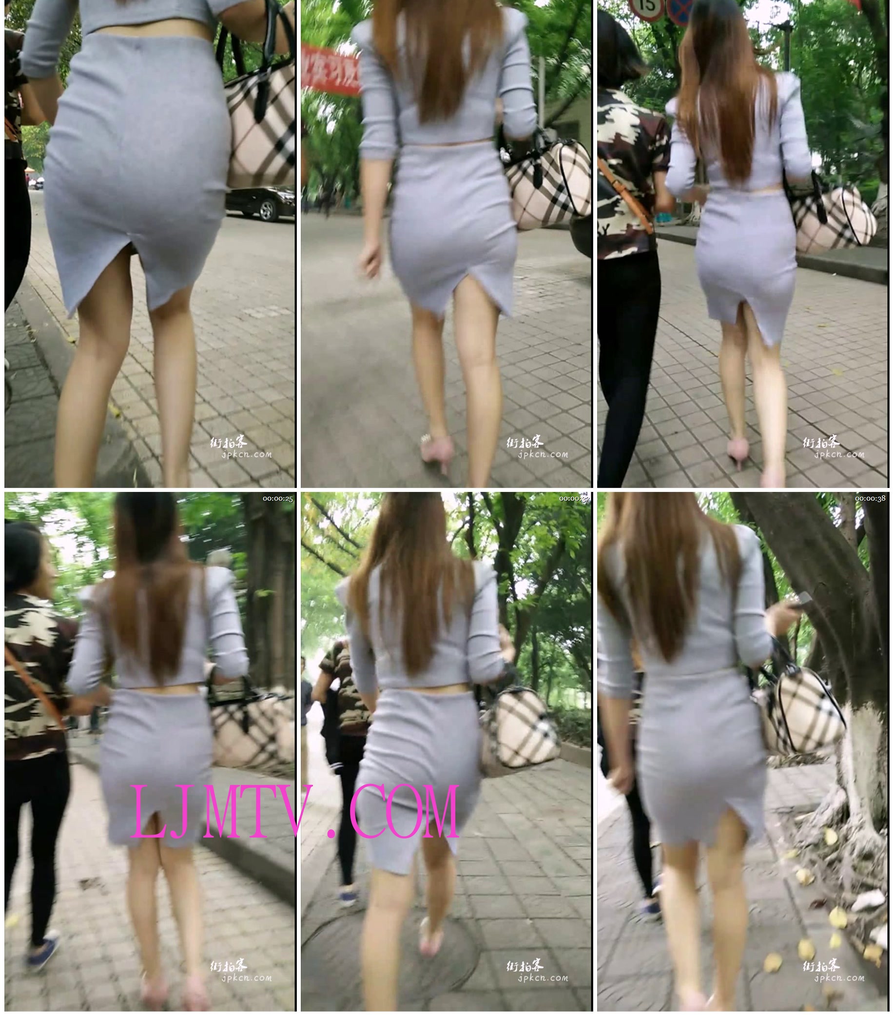 街拍客-羿龙大师街拍作品全集极品身材的灰裙套装