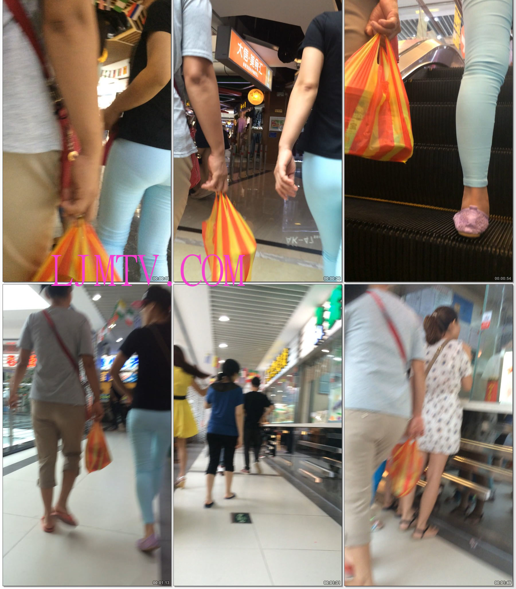 小龙大师精品街拍系列合集-紧身蓝色包臀布裤少妇