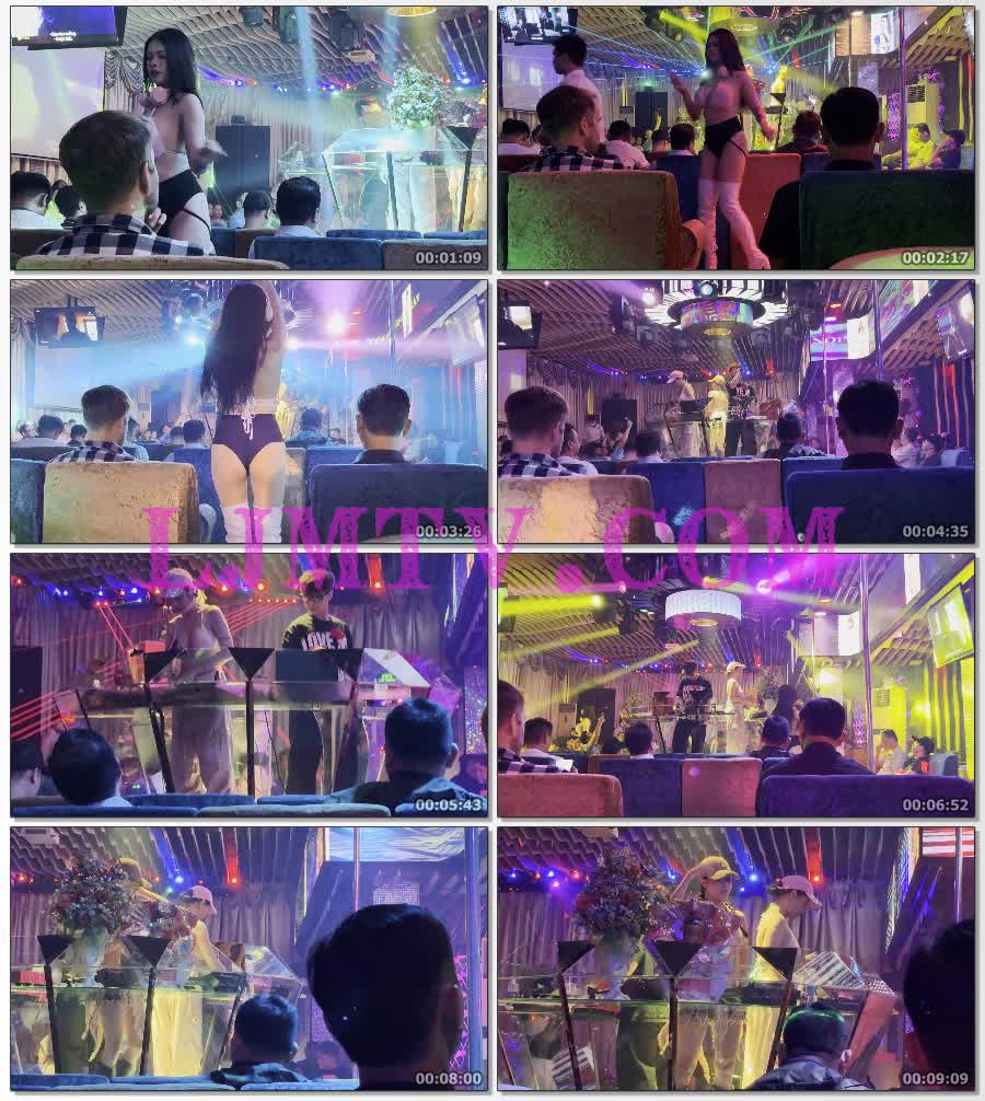 台上粉丝比基尼鸭舌帽女dj台下毛绒胸罩黑色高腰裤纹身舞女-4K视频