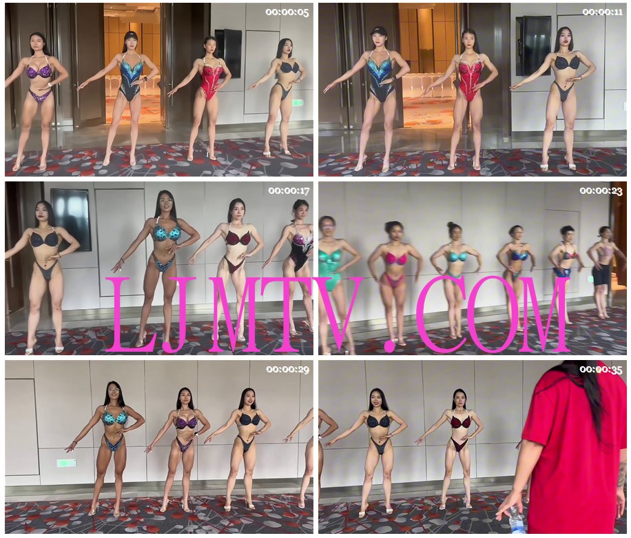 女子健身中国健美私下排练训练赛