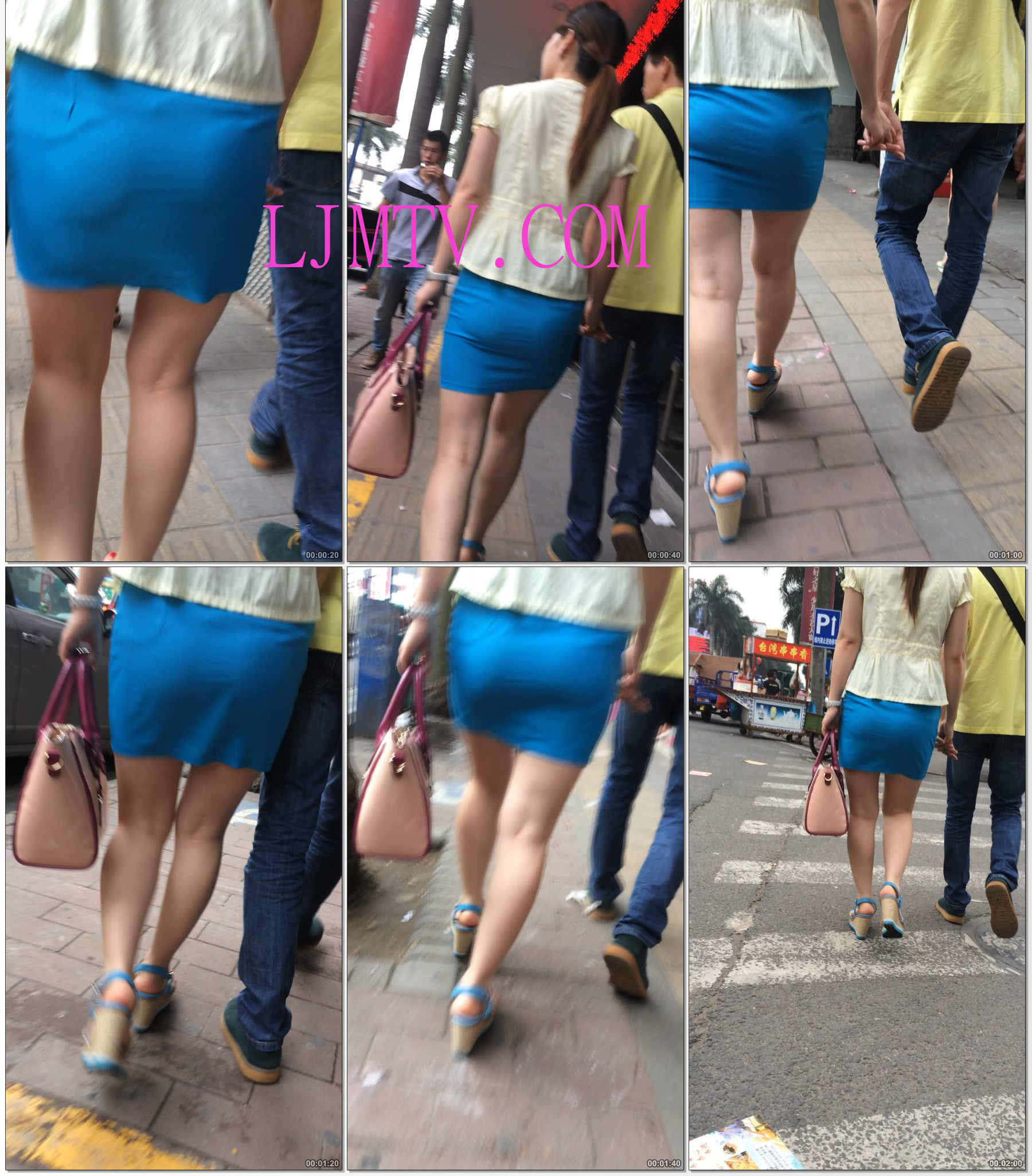 小龙大师精品街拍系列合集-蓝裙如此性感