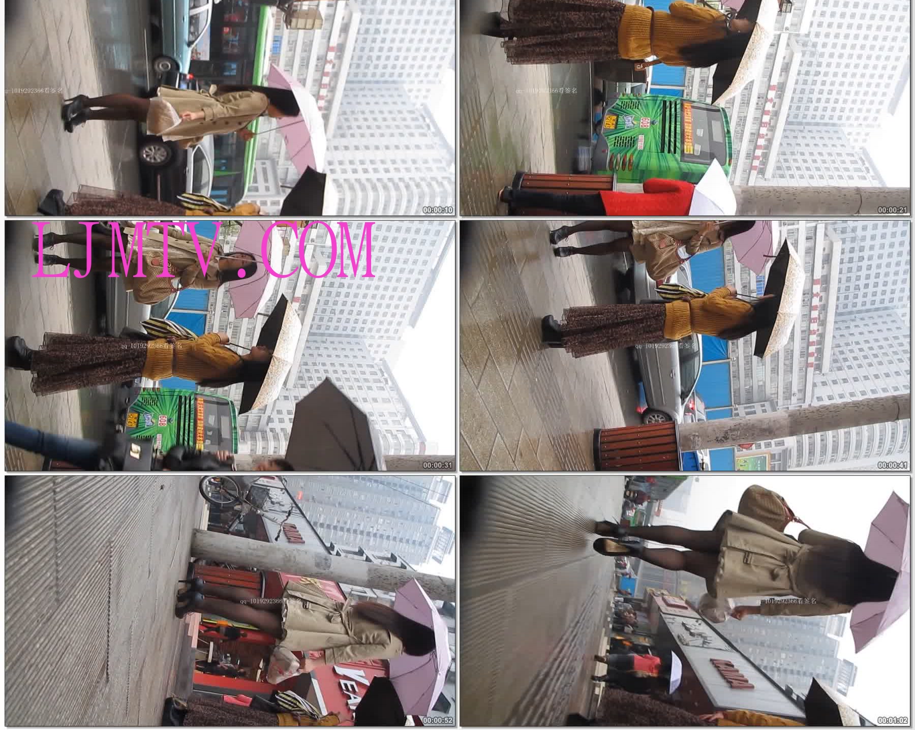 大忽悠街拍4.10更新-清纯黑丝小美女雨中打伞和同伴聊天走过去搭讪4.11.34.11-3 (2)
