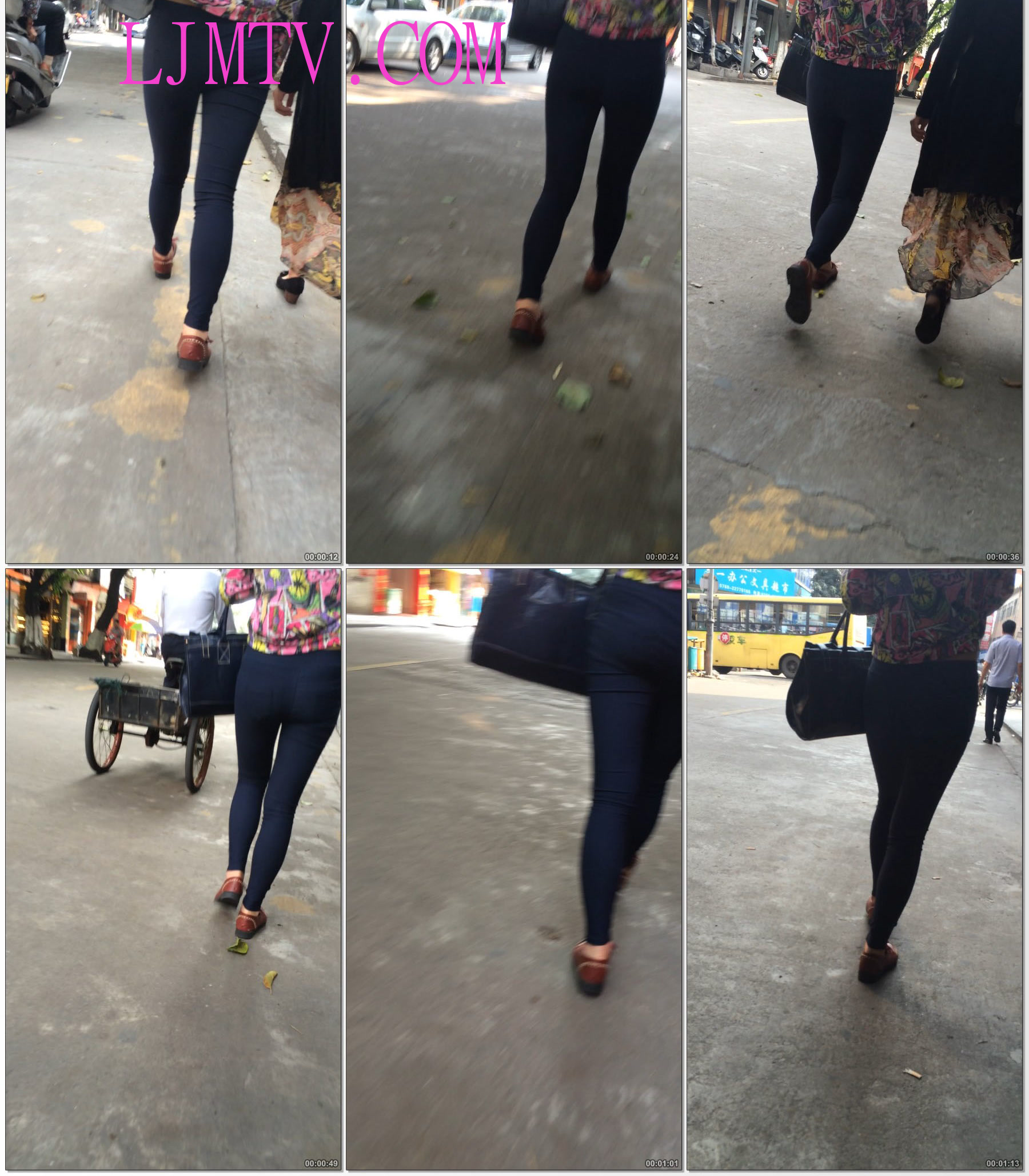 小龙大师精品街拍系列合集-街拍黑色打底裤小妹
