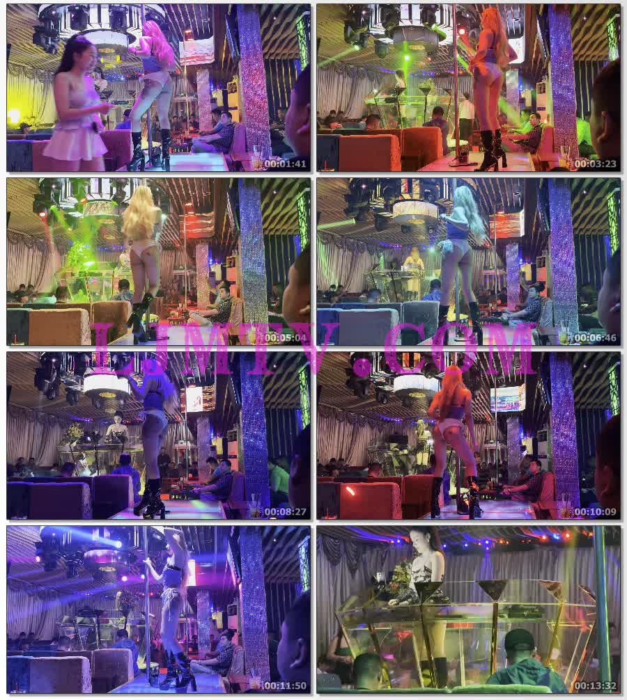 年轻靓丽的黄发时尚白色牛仔热裤舞蹈女孩-4K视频