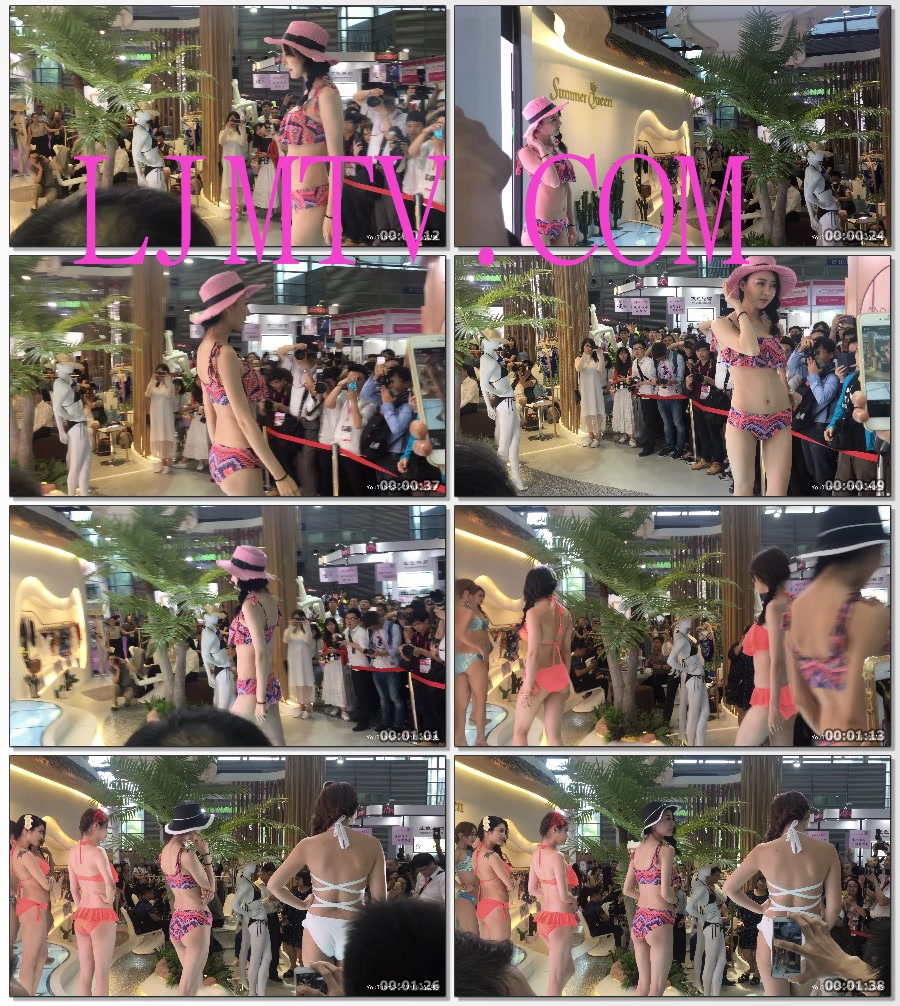 深圳SIUF内衣展夏日女王多位夏日碎花比基尼少女身材好身材模特