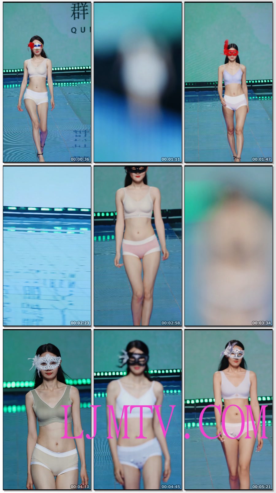 第二届汕头内衣展1面具美女走秀
