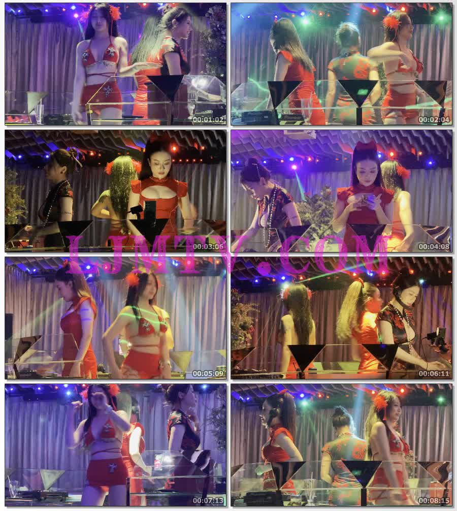 红色小球戴头的风韵少女红色绑带比基尼超短裙露内-4K视频