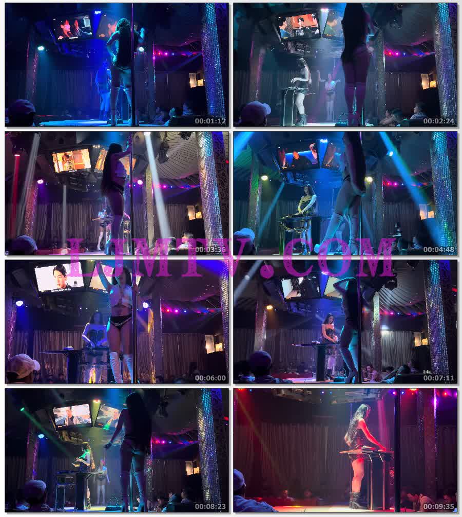 昏暗夜店之白皮靴的深v吊带长发舞女-4K视频