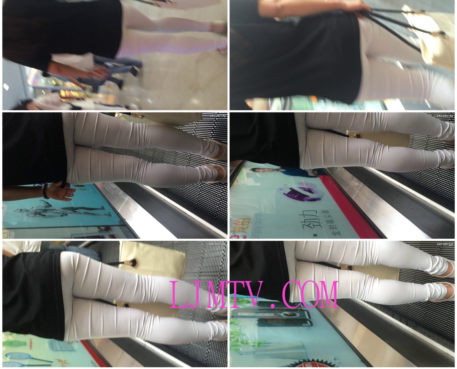小龙大师精品街拍系列合集-电梯包臀白裤少妇