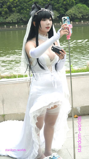 アズールレーン爱宕コスプレ碧蓝航线爱宕花嫁cosplay2023广州艾妮漫展