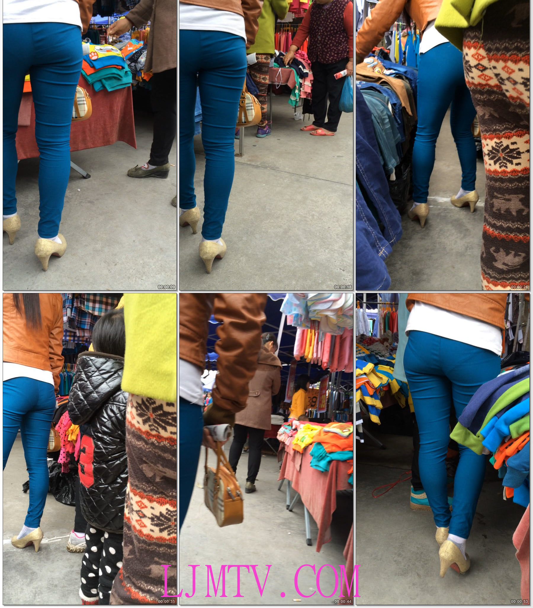小龙大师精品街拍系列合集-蓝色打底小内痕