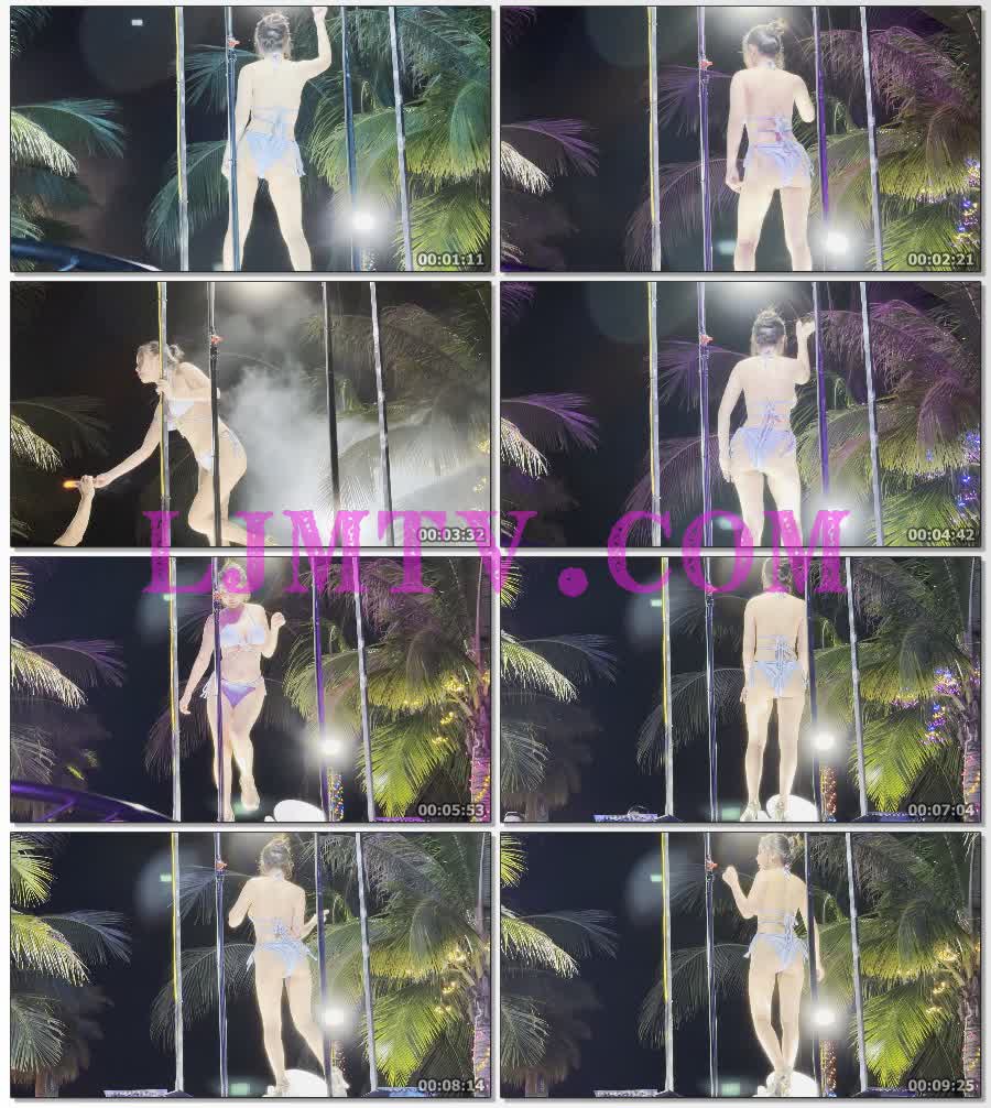 唇红齿白红粉佳人户外闪钻比基尼热歌劲舞-4K视频