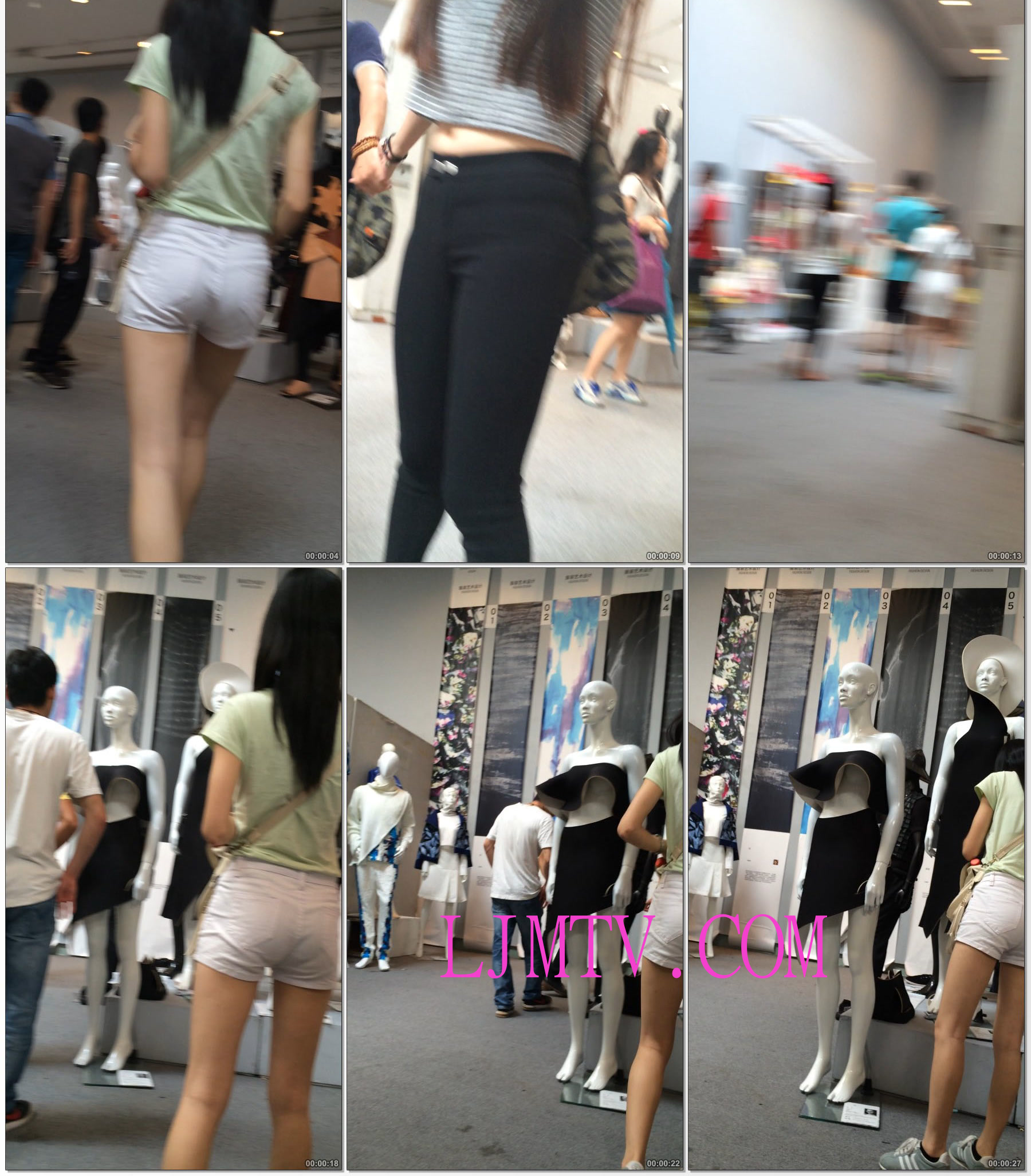 小龙大师精品街拍系列合集-长腿白色热裤少妇-01