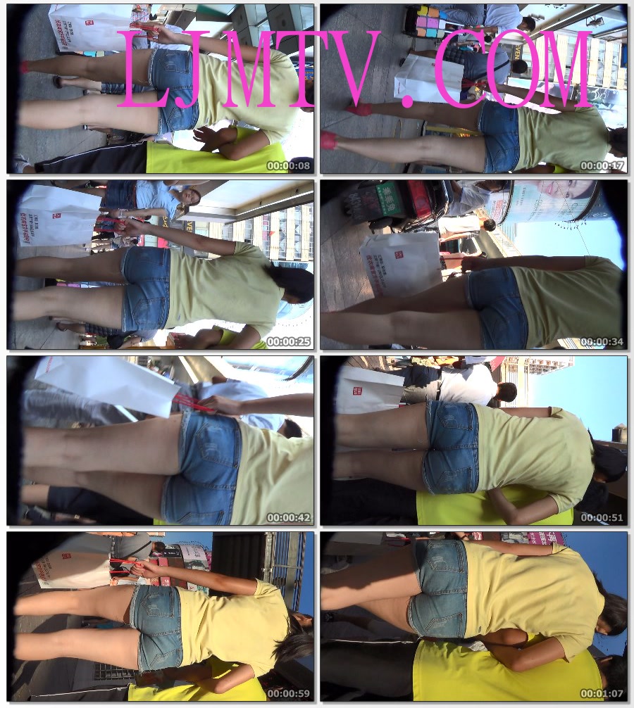 麋小鹿大师2013-2014街拍视频合集2-街拍牛仔热裤小少妇
