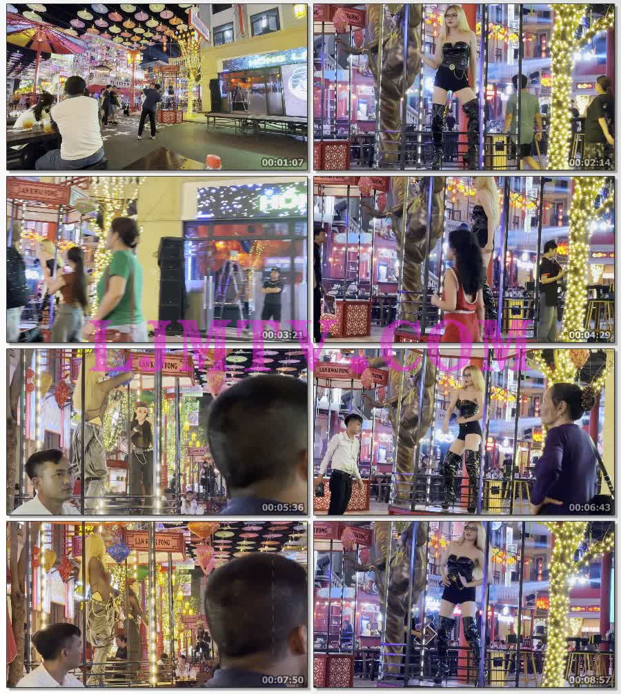 黄发辣妹黑框眼镜真骚气黑色皮革裹胸过膝黑色长筒靴-4K视频