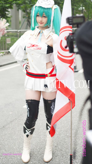 コスプレレーシングミクRacingCosplay赛车初音2024五一广州萤火虫漫展