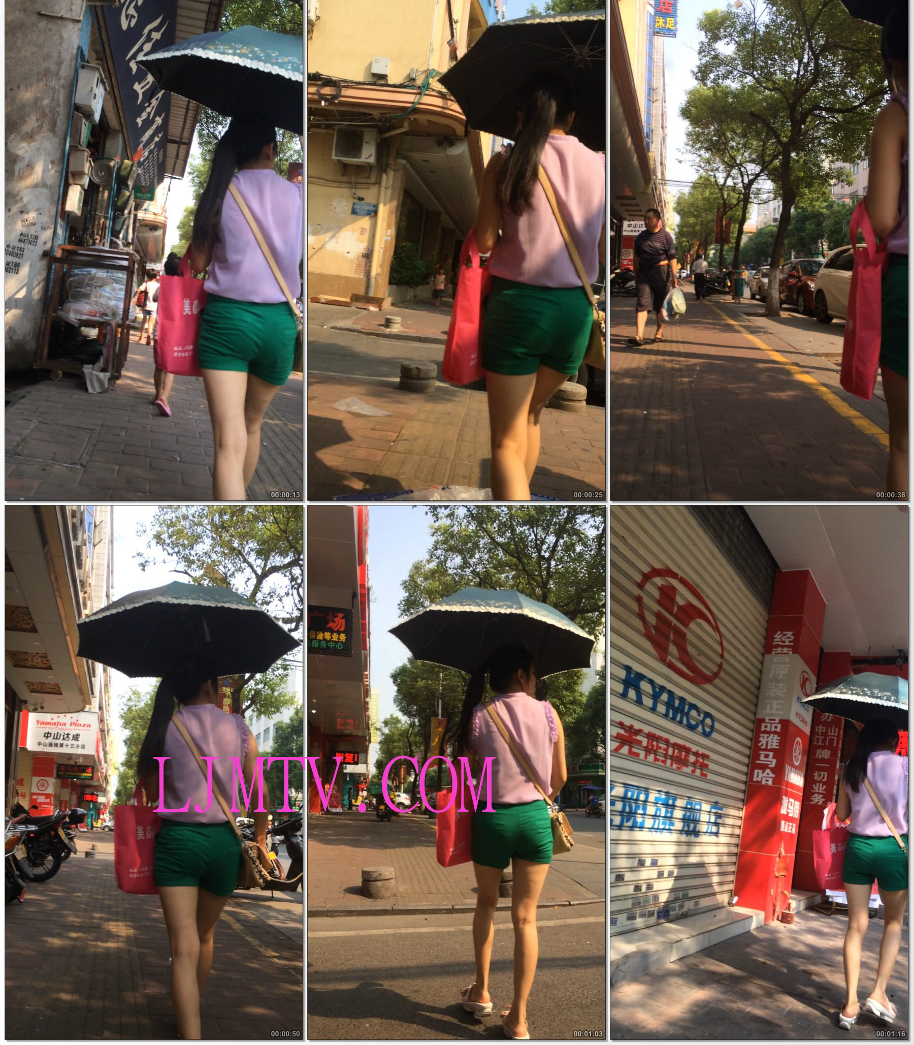 小龙大师精品街拍系列合集-绿色紧身热裤少妇
