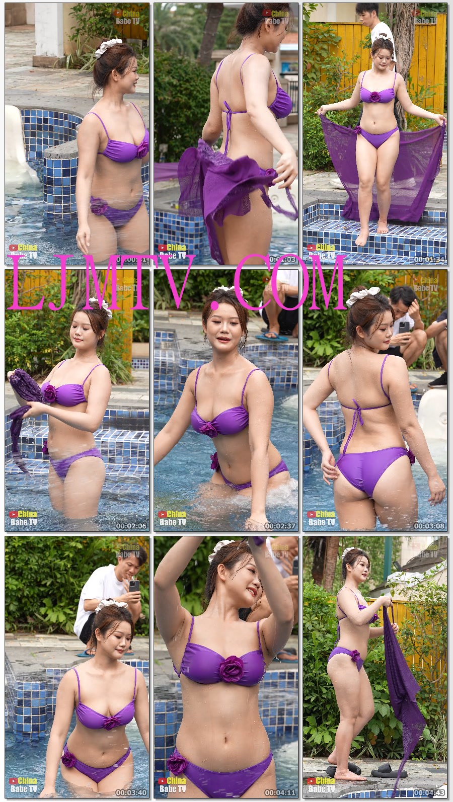 4K内衣秀微胖身材小矫情温泉中静态拍摄-紫色妖姬内衣秀8