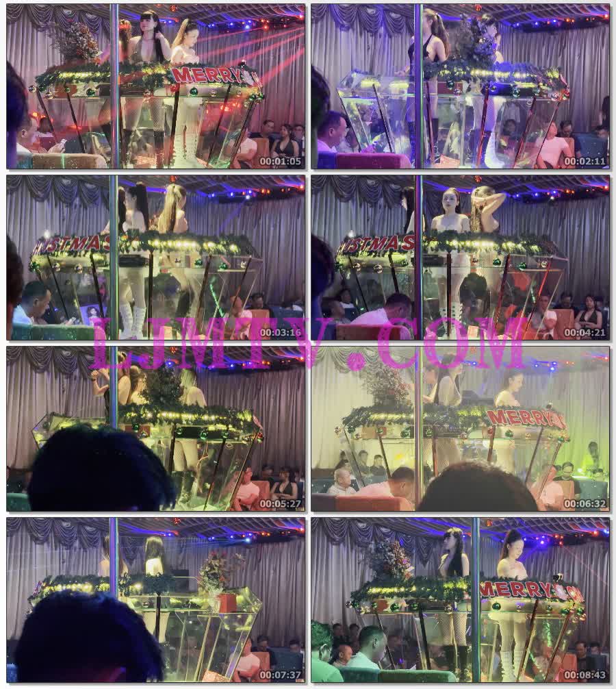 黑色网孔镂空连体衣的黑色三角裤黑皮靴舞女-4K视频